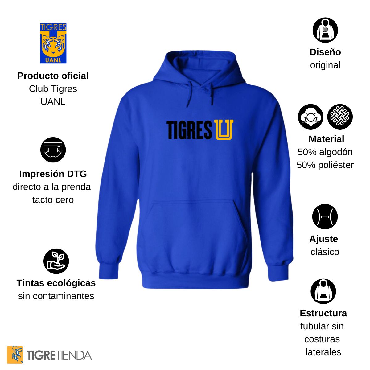 Sudadera Hombre Hoodies  Tigres UANL U