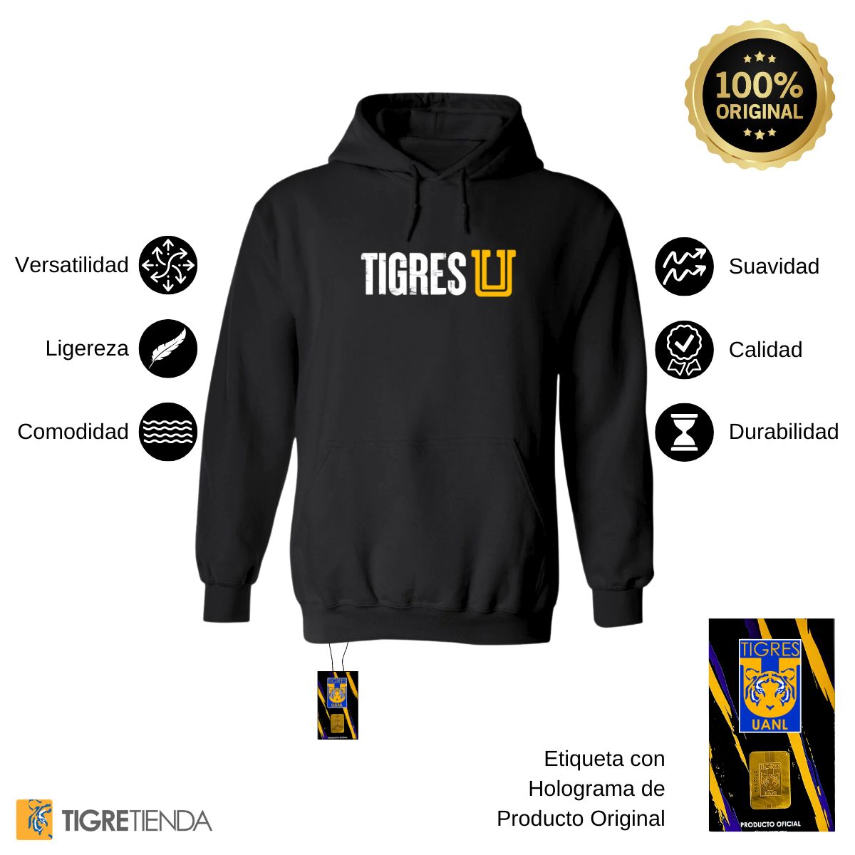 Sudadera Hombre Hoodies  Tigres UANL U