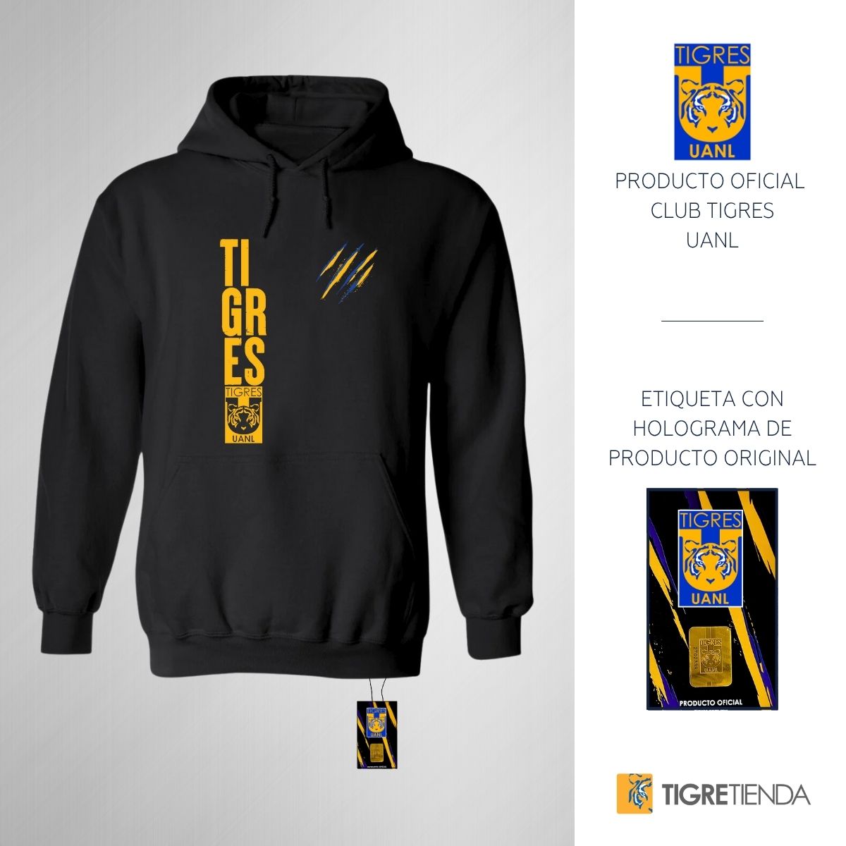 Sudadera Hombre Hoodies  Tigres UANL Tigres Rayas