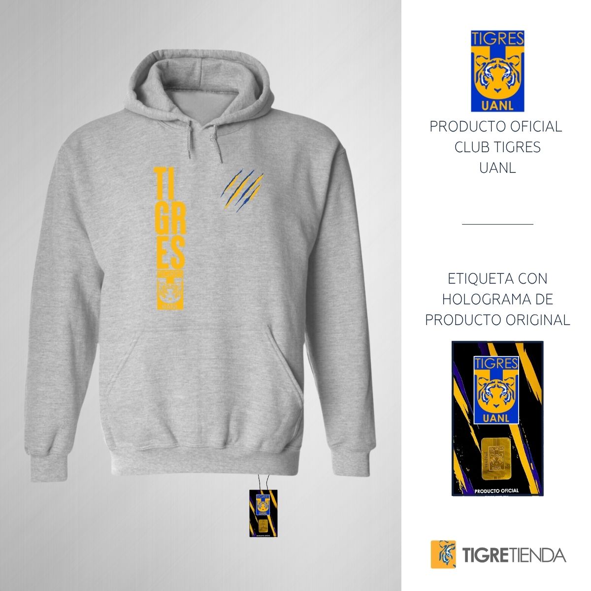 Sudadera Hombre Hoodies  Tigres UANL Tigres Rayas