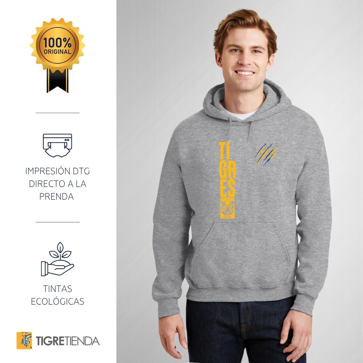 Sudadera Hombre Hoodies  Tigres UANL Tigres Rayas