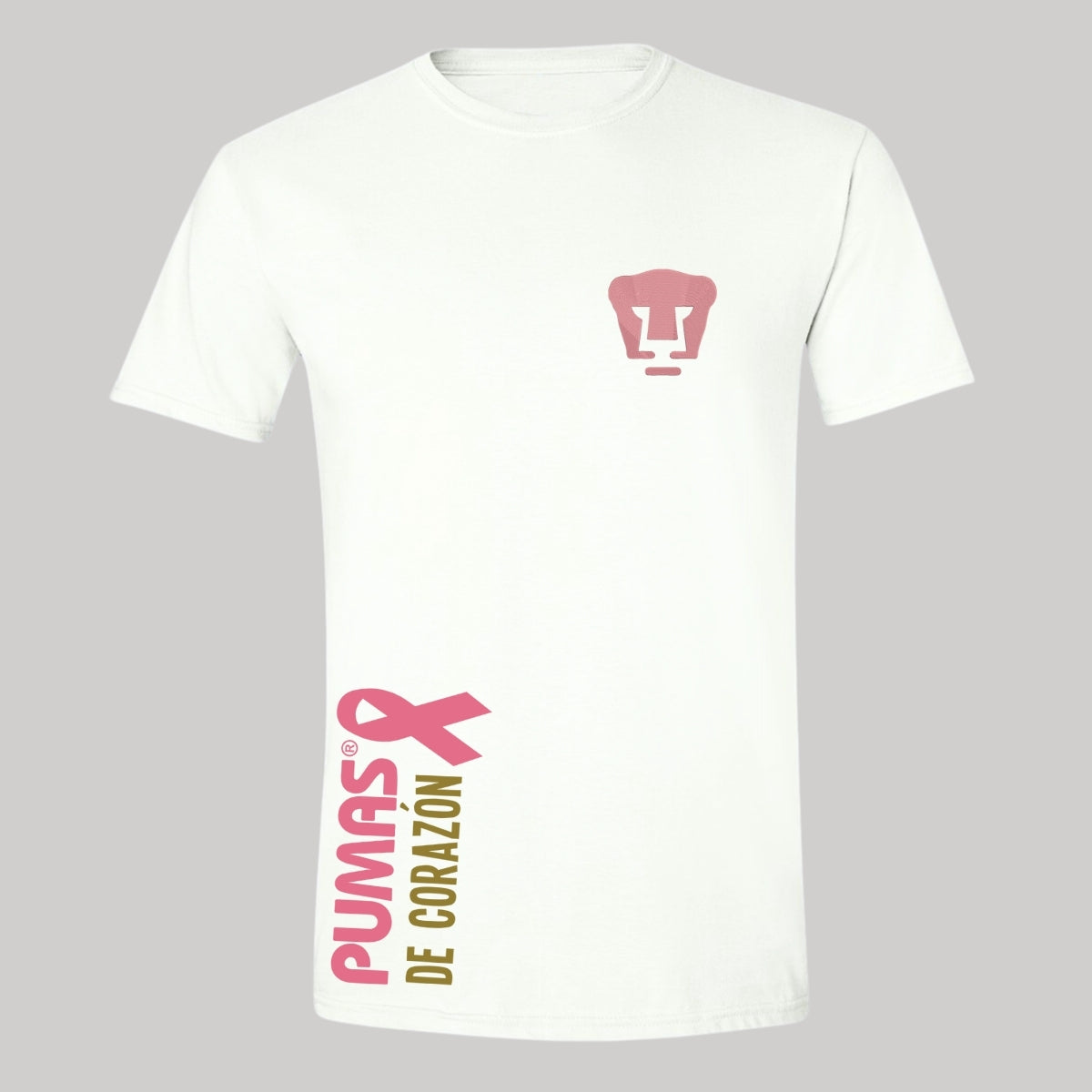 Playera Hombre Pumas UNAM De corazón logo rosa