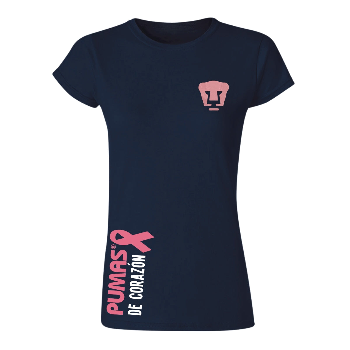 Playera Mujer Pumas UNAM De corazón logo rosa