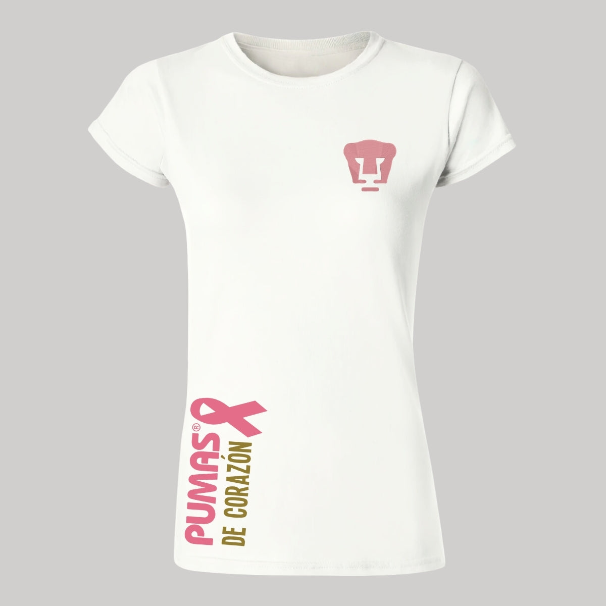 Playera Mujer Pumas UNAM De corazón logo rosa