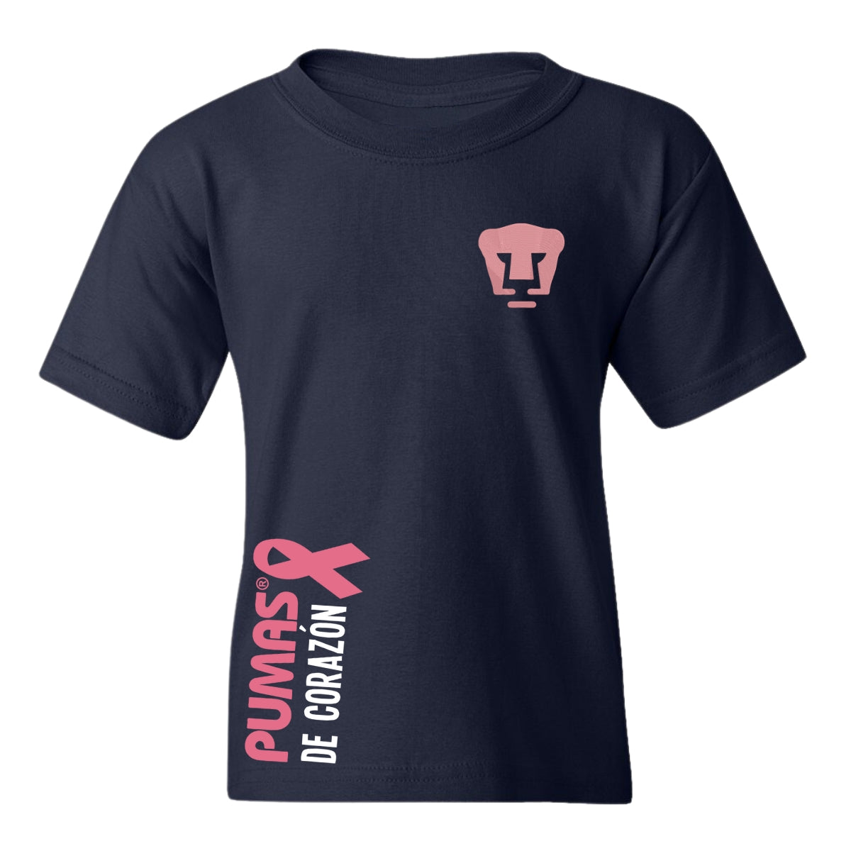 Playera Niños Pumas UNAM De corazón logo rosa