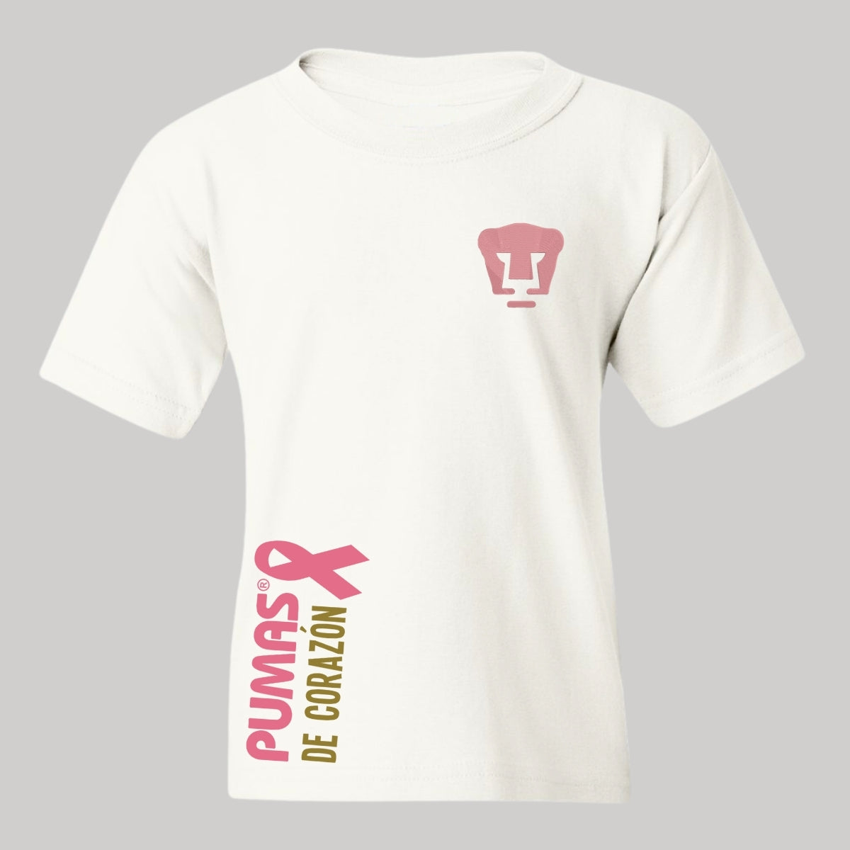 Playera Niños Pumas UNAM De corazón logo rosa