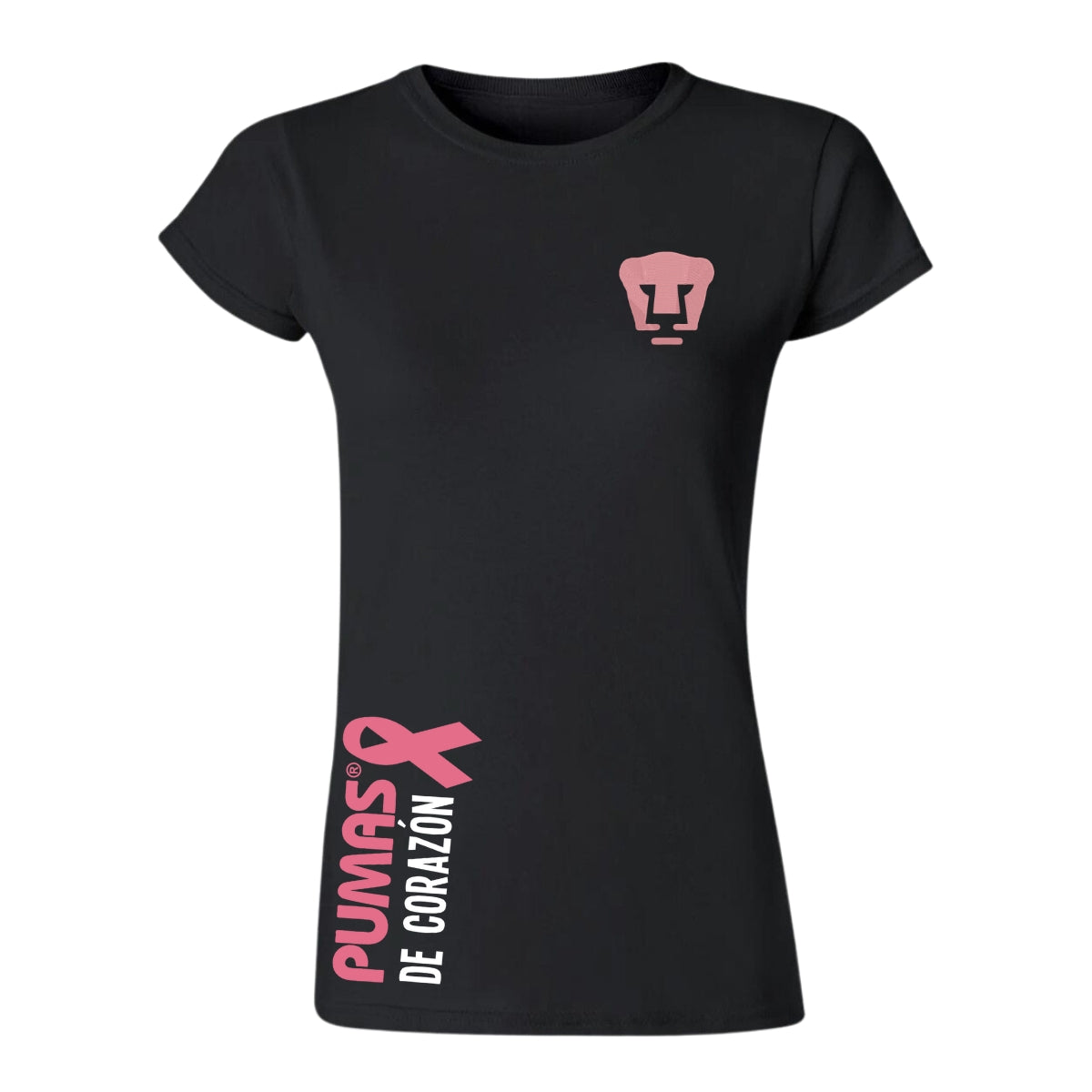 Playera Mujer Pumas UNAM De corazón logo rosa