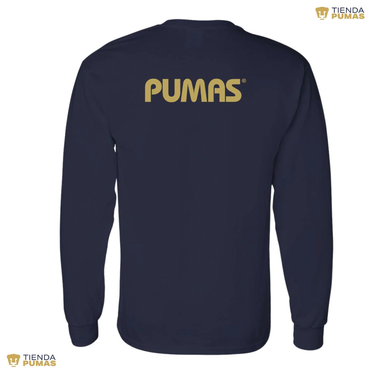 Playera Hombre Pumas UNAM Manga Larga Logo Vinil Dorado