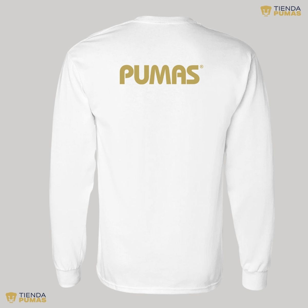 Playera Hombre Pumas UNAM Manga Larga Logo Vinil Dorado