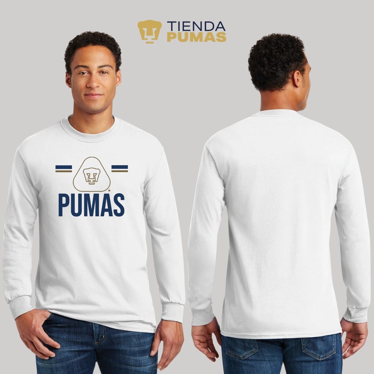 Playera Hombre Pumas UNAM Manga Larga Insignia