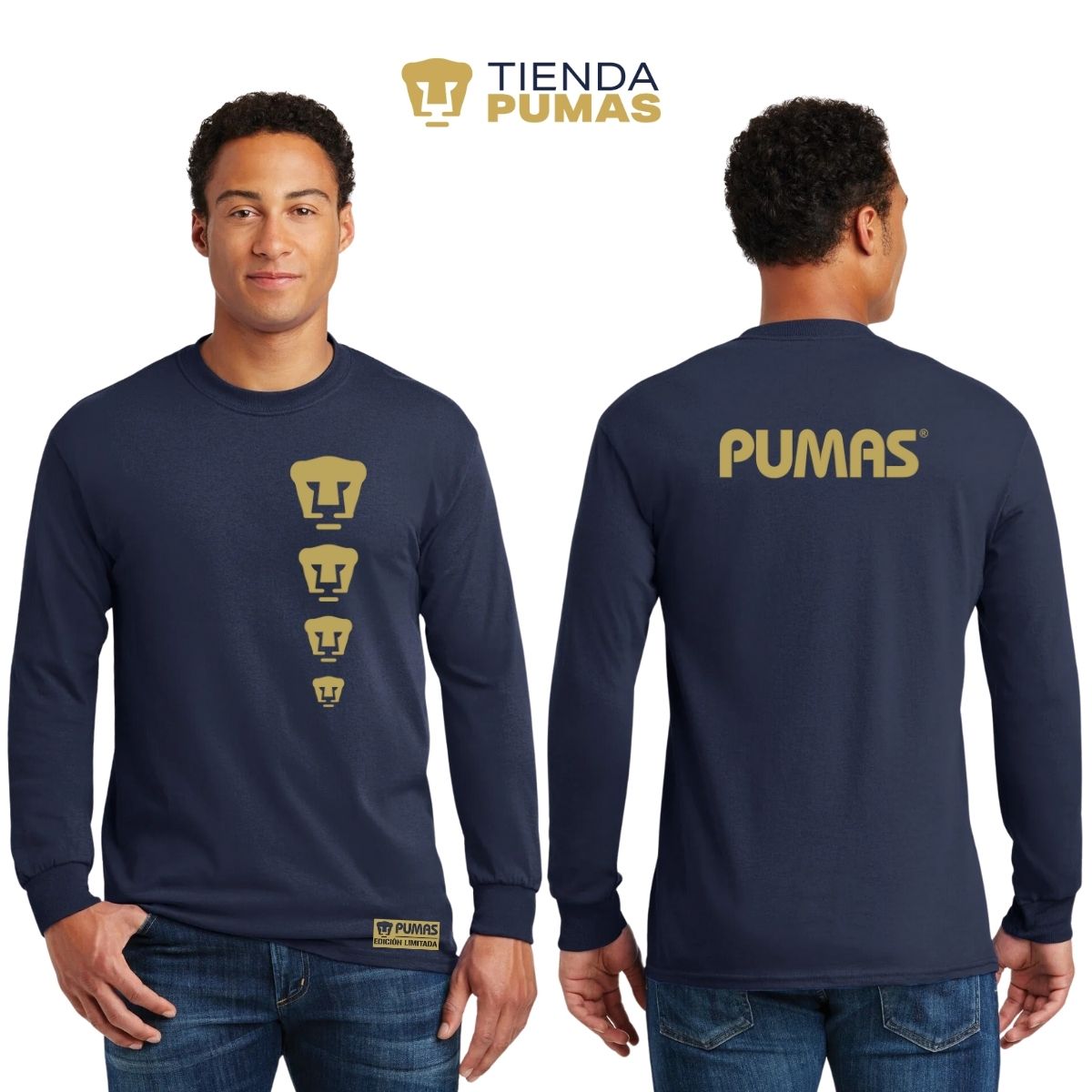 Playera Hombre Pumas UNAM Manga Larga Ed Lmt 3 Vinil