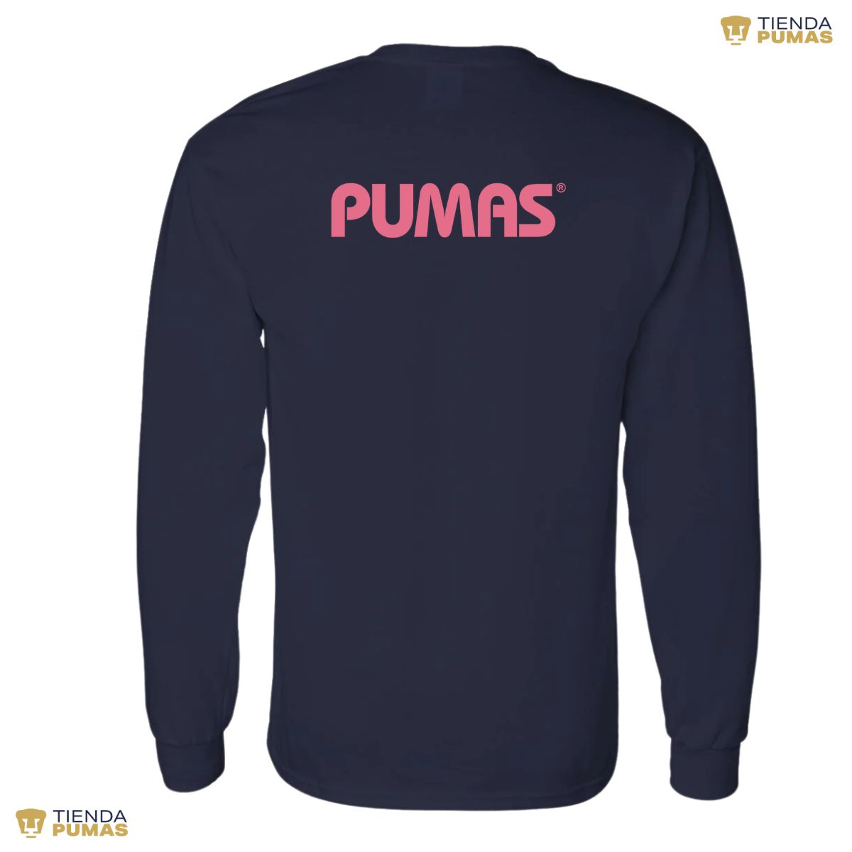 Playera Hombre Pumas Logo Rosa Manga Larga