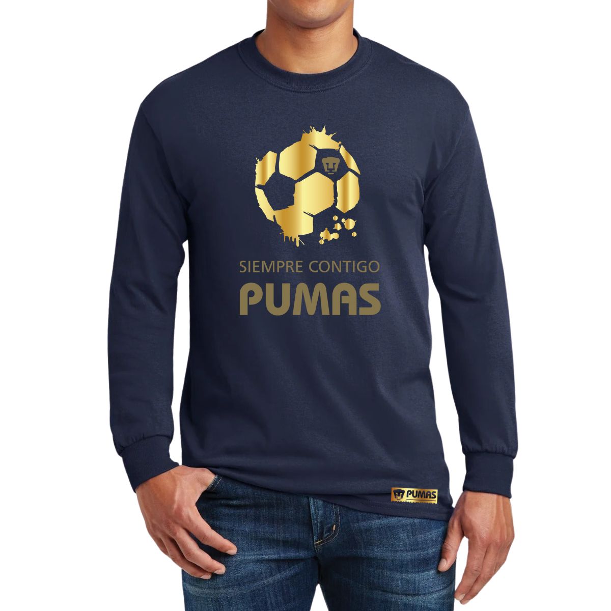 Playera Hombre Pumas UNAM Manga Larga Ed Lmt 2 Siempre contigo