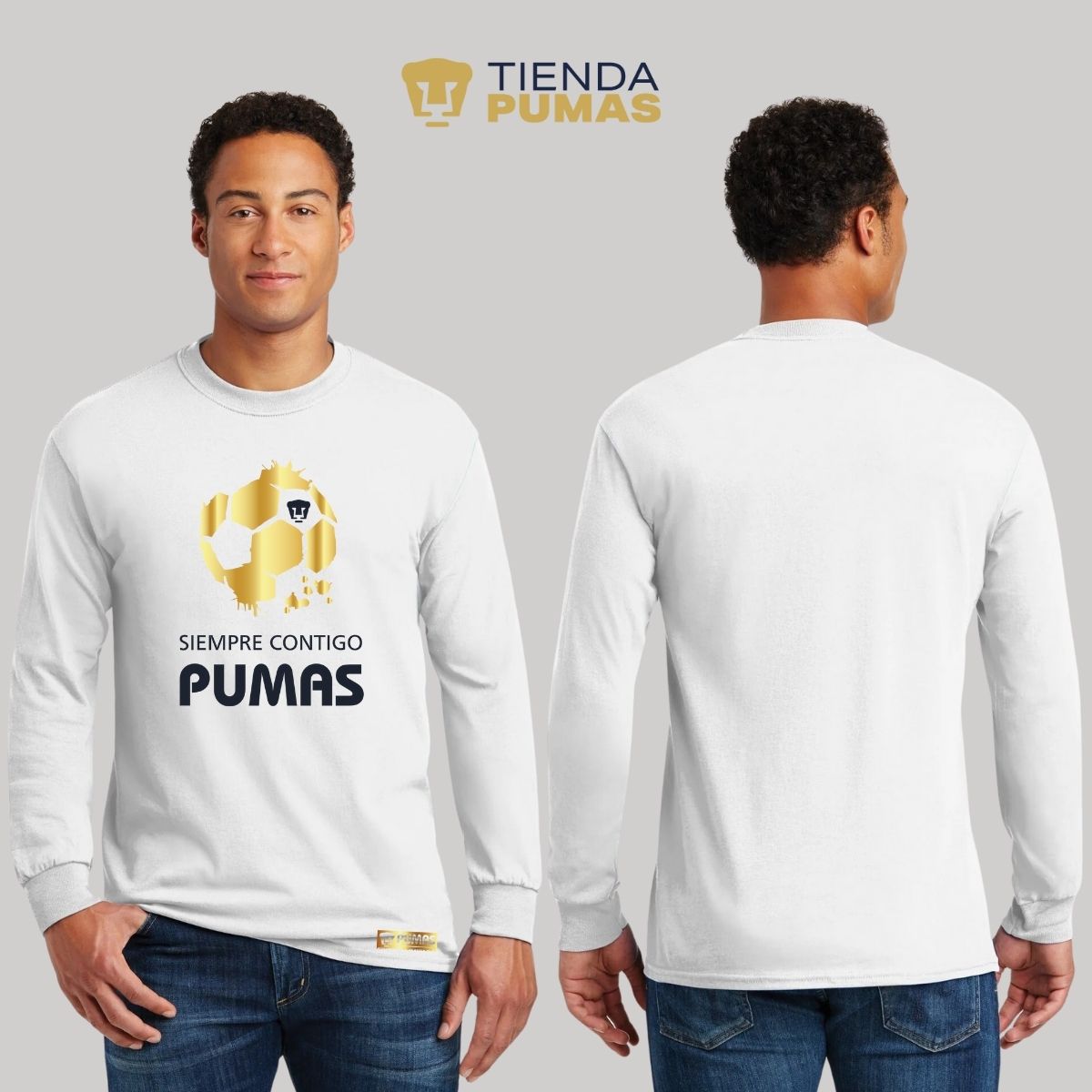 Playera Hombre Pumas UNAM Manga Larga Ed Lmt 2 Siempre contigo