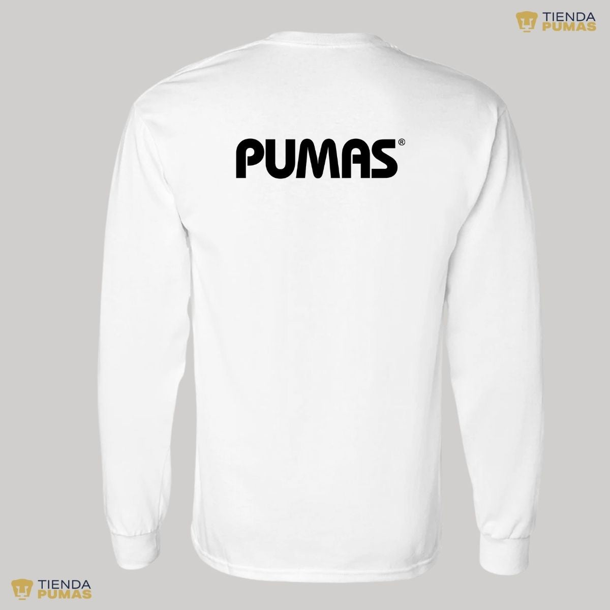 Playera Hombre Pumas UNAM Manga Larga Logo Monocromático Vinil