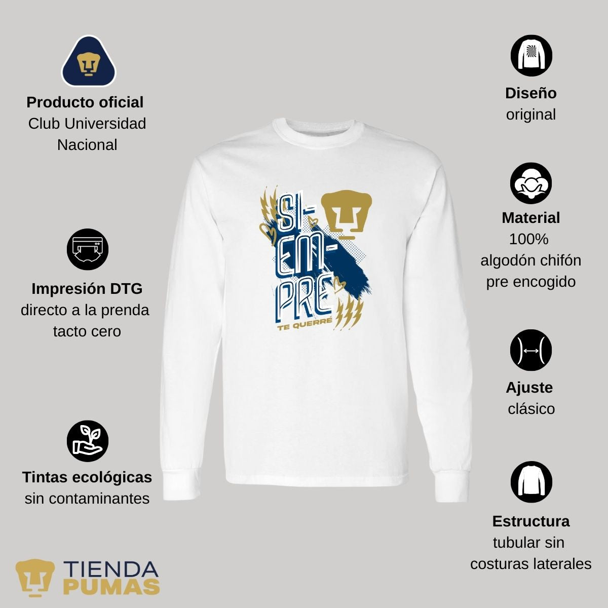 Playera Pumas UNAM Hombre Siempre Te Querré OD77354