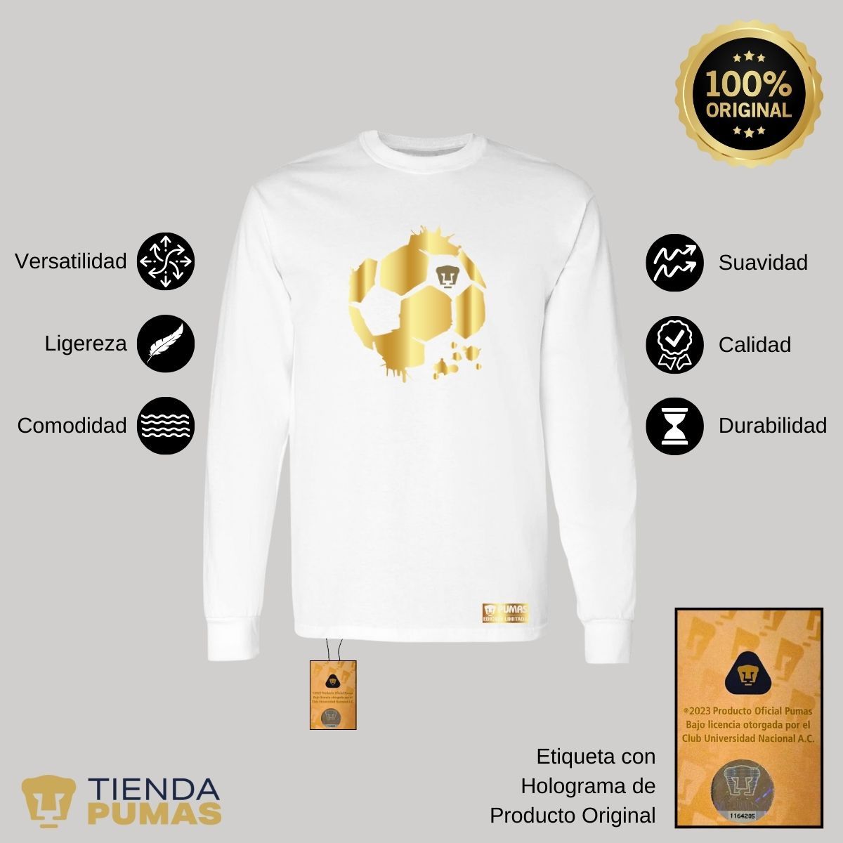 Playera Hombre Pumas UNAM Manga Larga Edición limitada 2