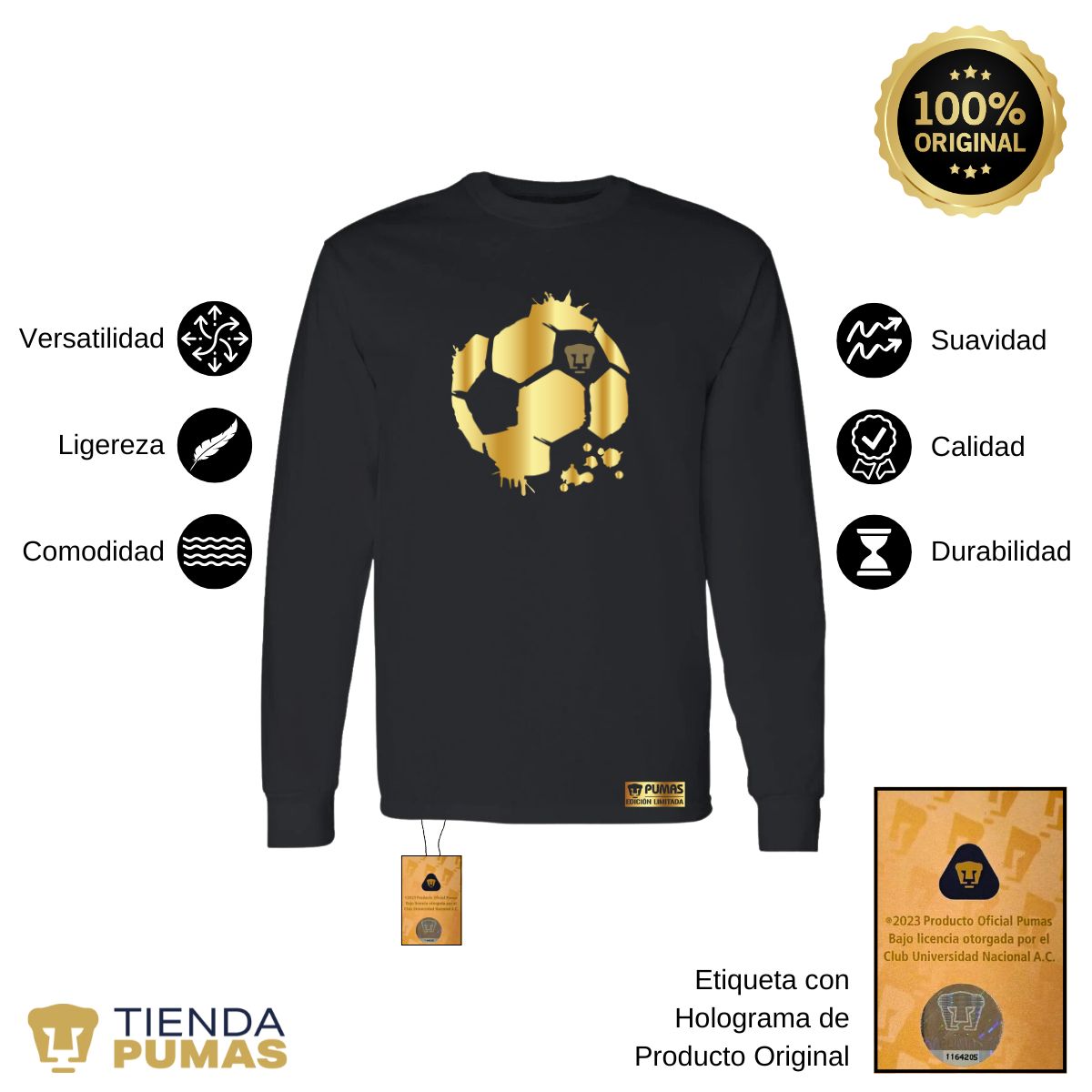 Playera Hombre Pumas UNAM Manga Larga Edición limitada 2