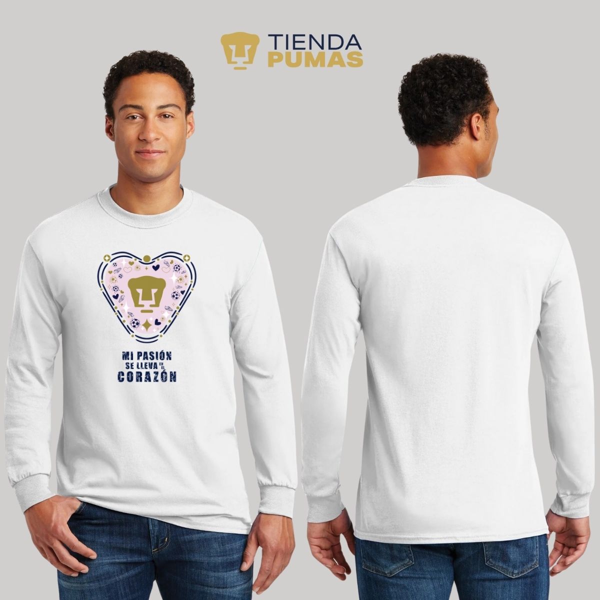 Playera Hombre Pumas UNAM Manga Larga Mi pasión