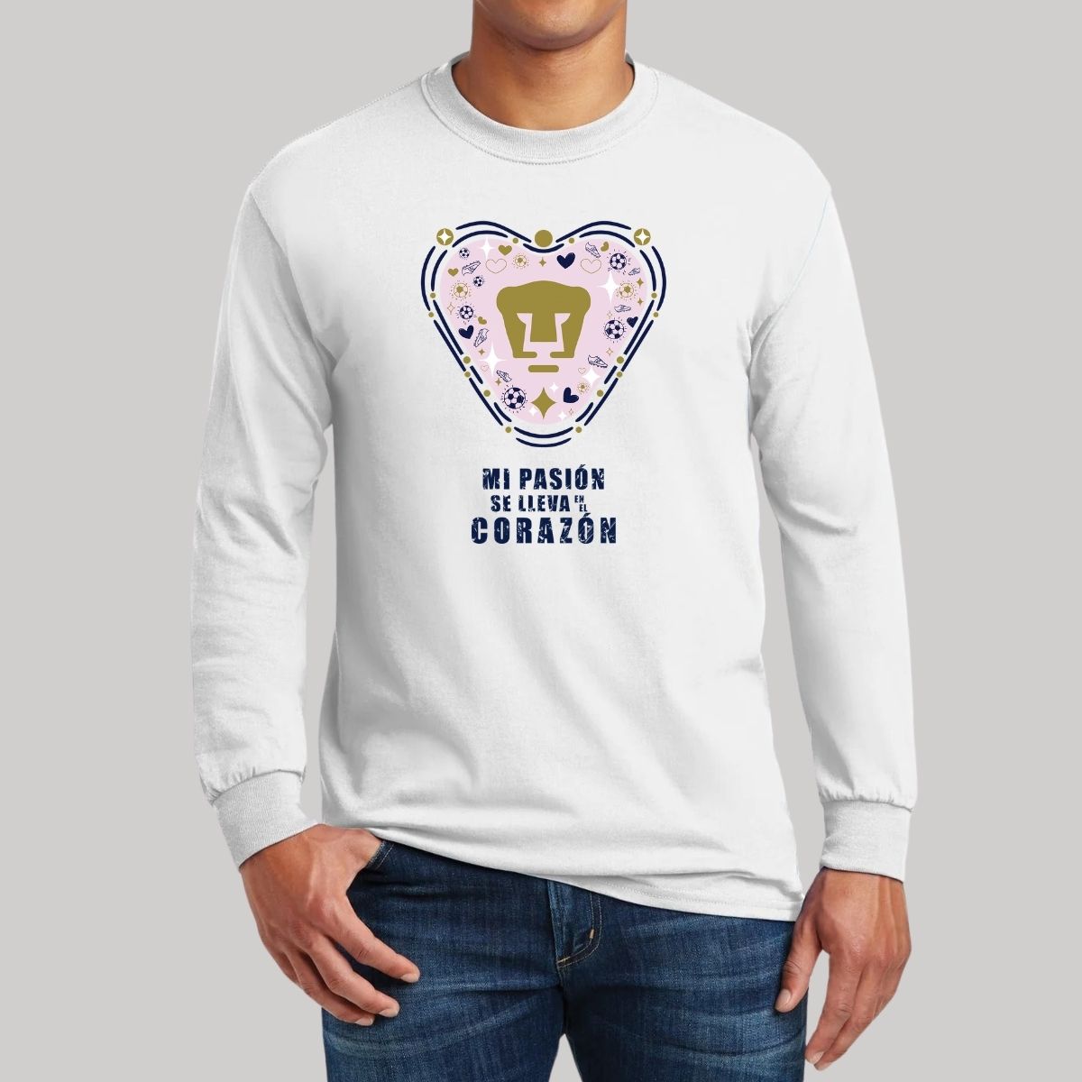 Playera Hombre Pumas UNAM Manga Larga Mi pasión