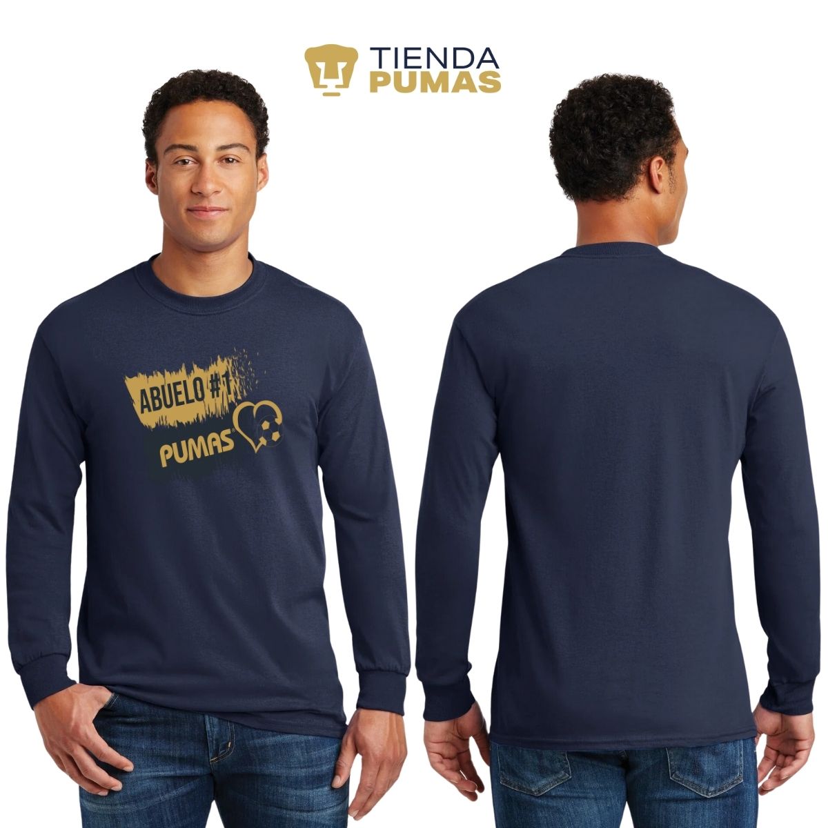 Playera Hombre Pumas UNAM Manga Larga Abuelo No 1