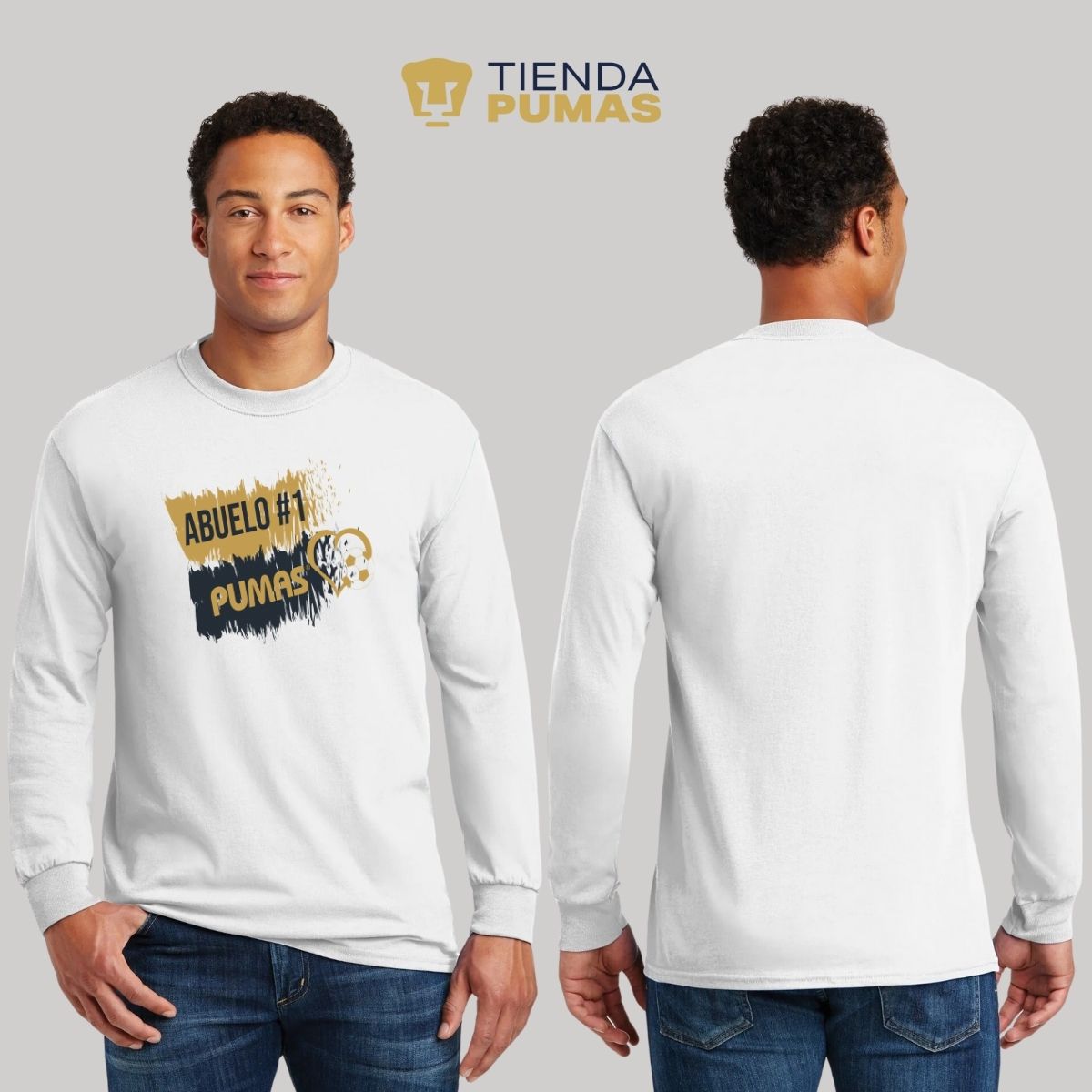 Playera Hombre Pumas UNAM Manga Larga Abuelo No 1