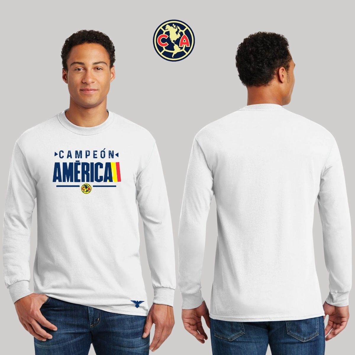 Playera Hombre América Manga Larga Campeón