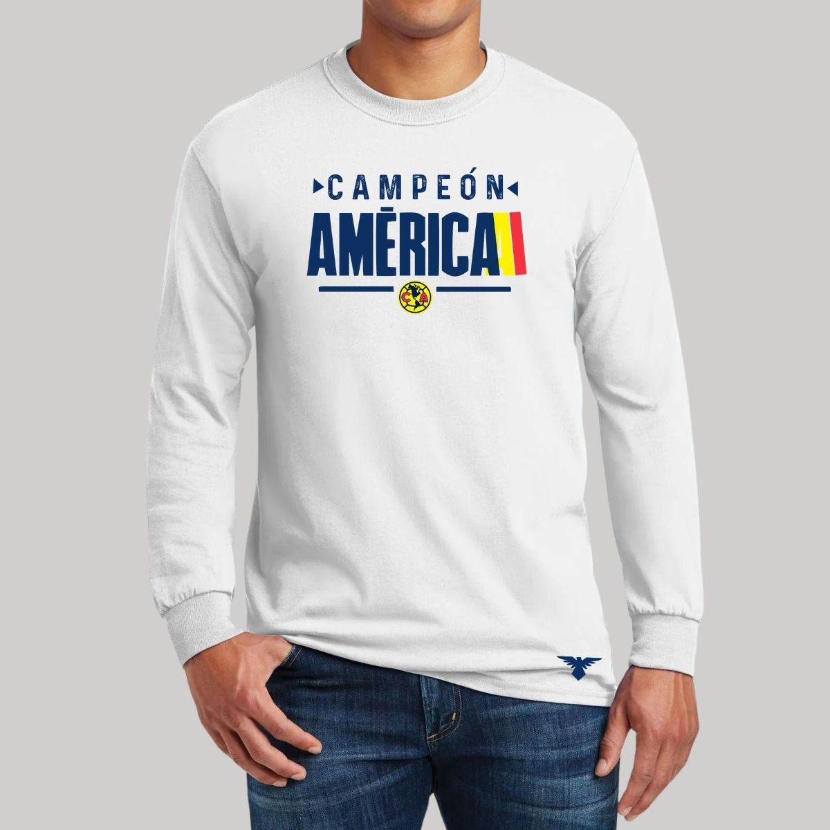 Playera Hombre América Manga Larga Campeón