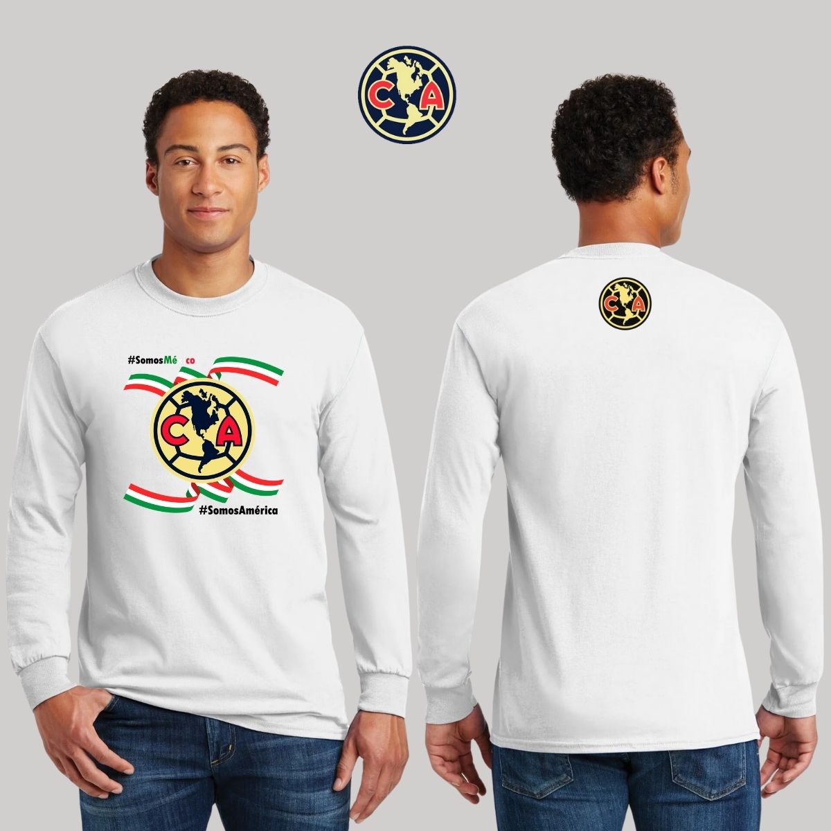 Playera Hombre América Manga Larga Independencia México