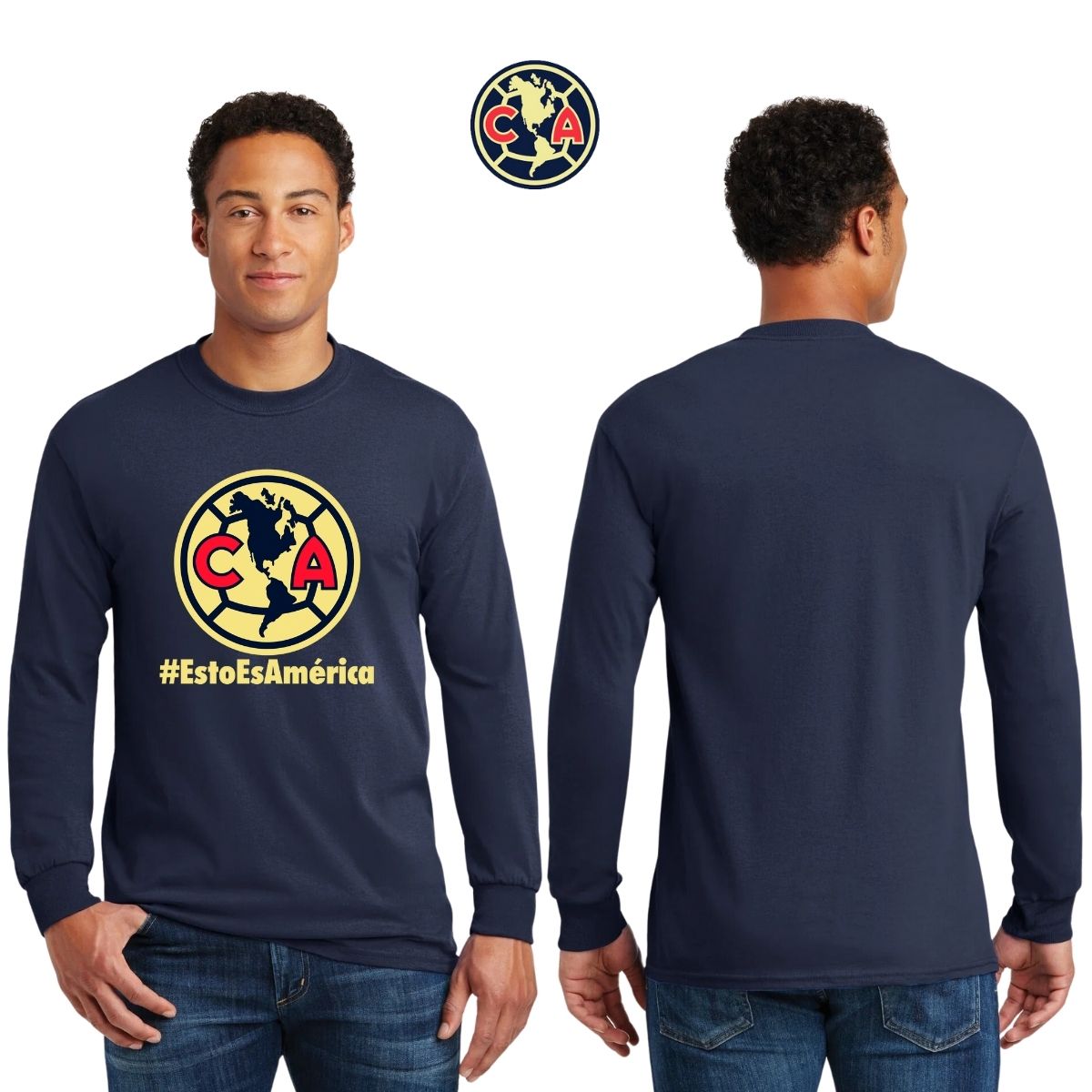 Playera Hombre América Manga Larga Esto es América