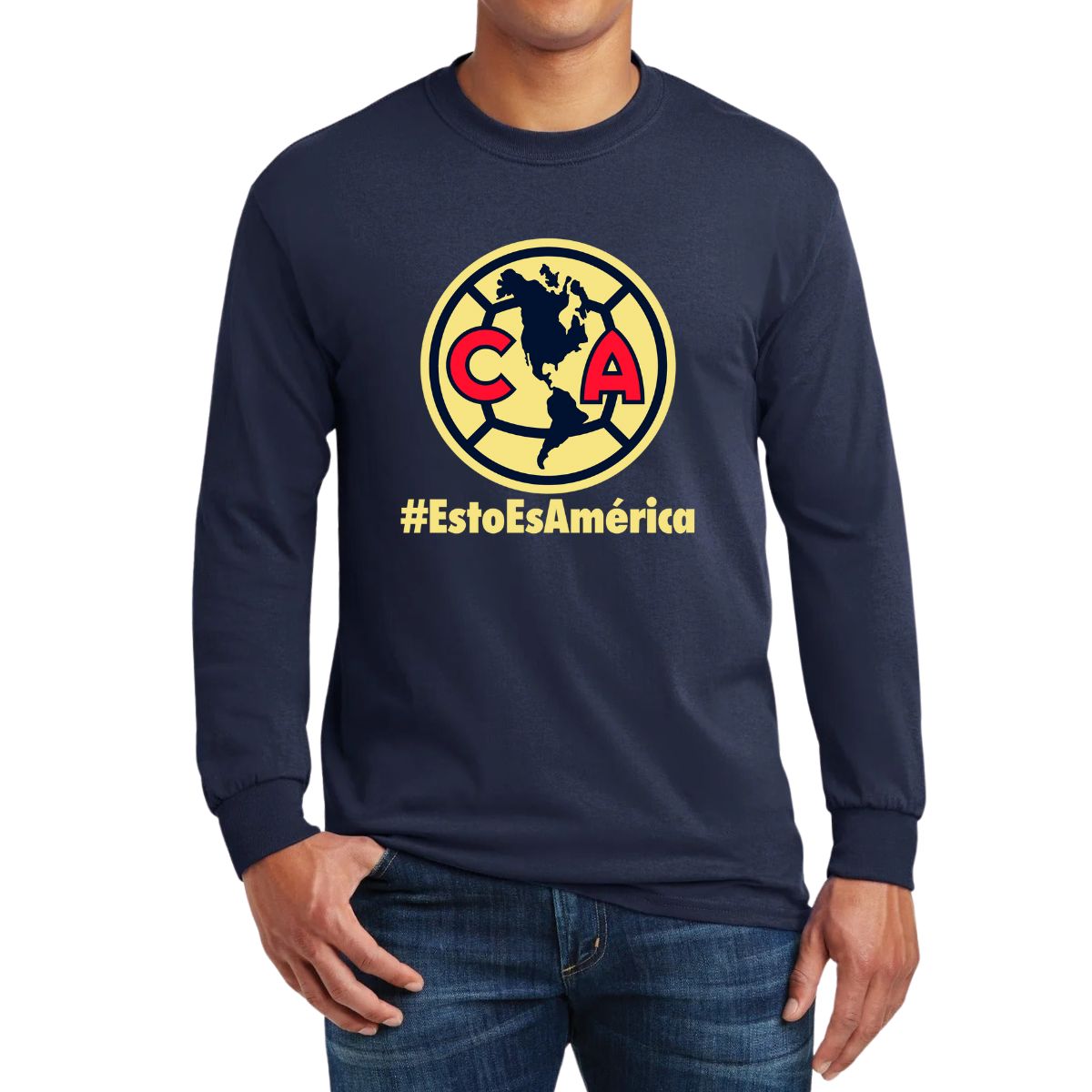 Playera Hombre América Manga Larga Esto es América