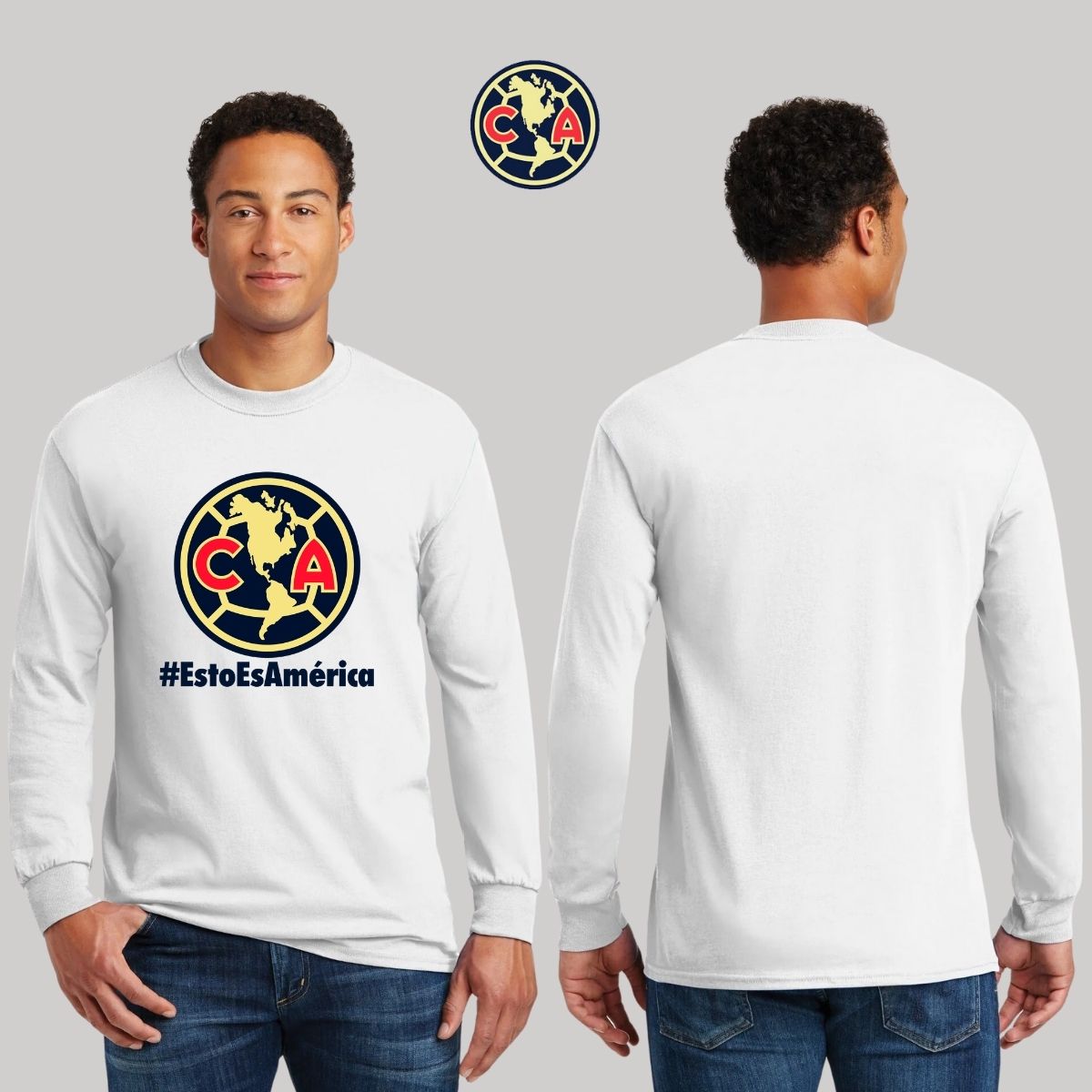 Playera Hombre América Manga Larga Esto es América