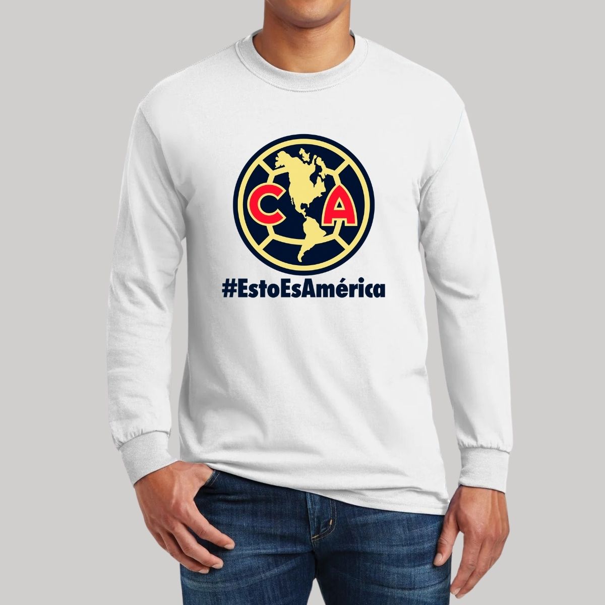 Playera Hombre América Manga Larga Esto es América