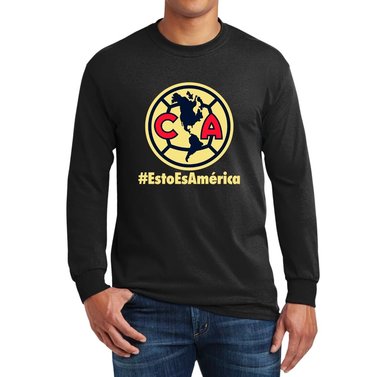 Playera Hombre América Manga Larga Esto es América