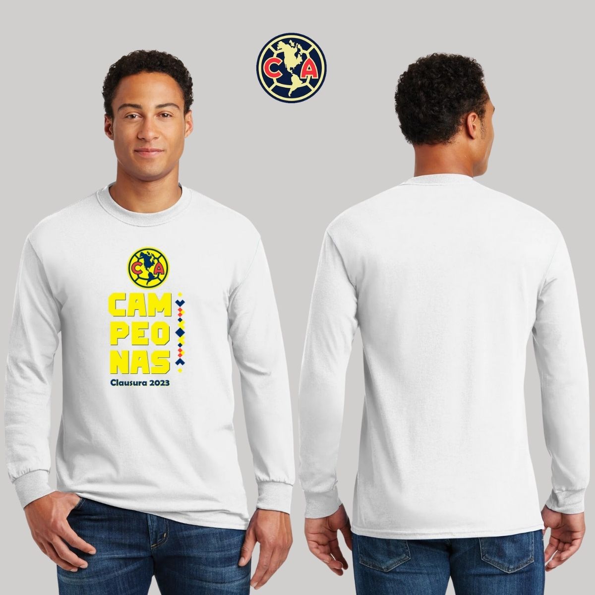 Playera Hombre América Manga Larga Campeonas Cl 2023