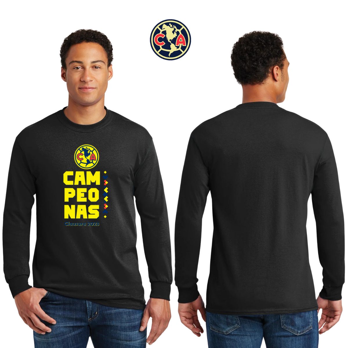 Playera Hombre América Manga Larga Campeonas Cl 2023