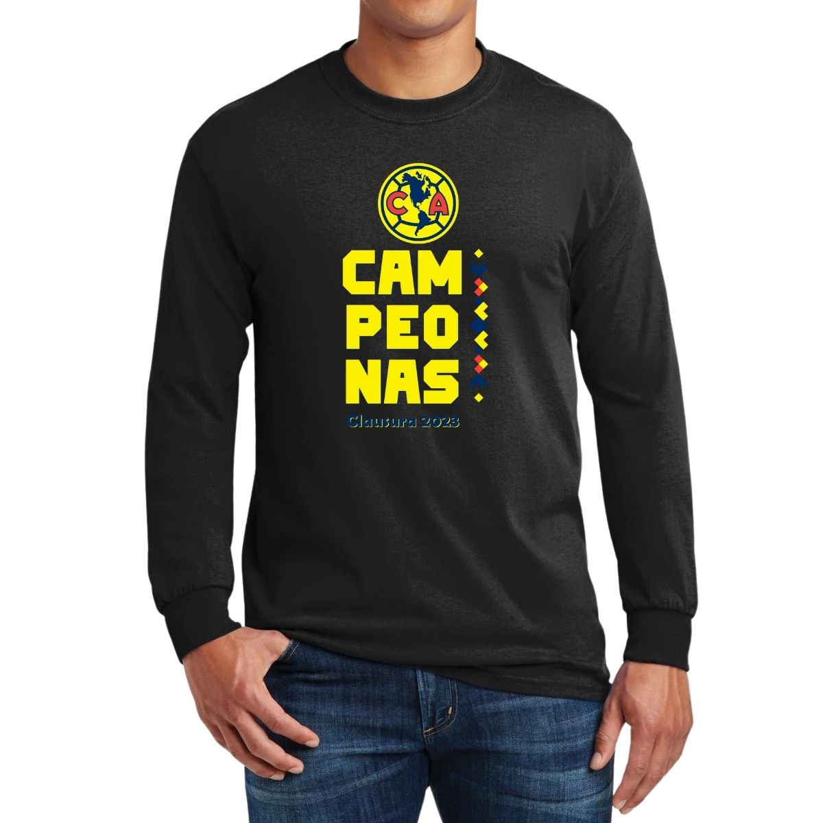 Playera Hombre América Manga Larga Campeonas Cl 2023