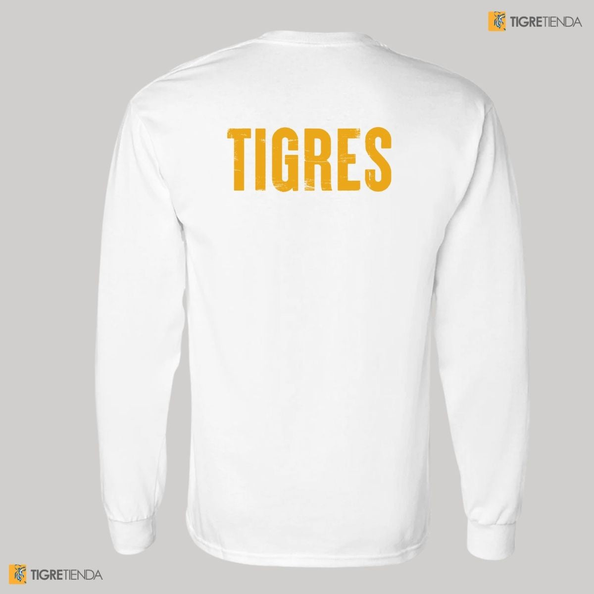 Playera Hombre Tigres UANL Manga Larga  Logo U Amarillo