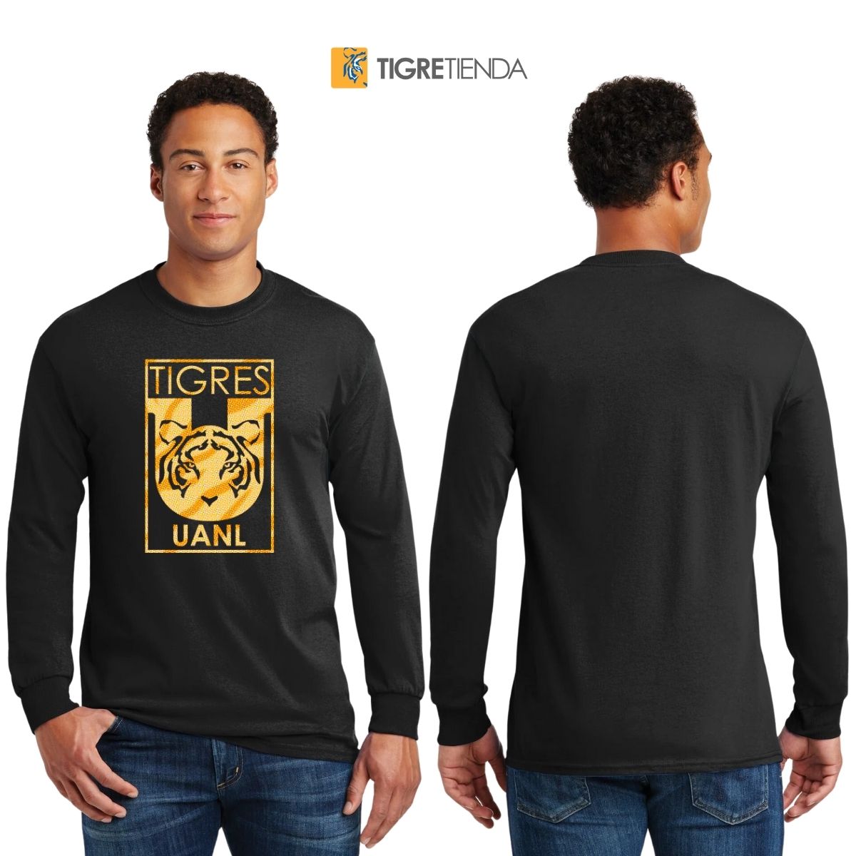 Playera Hombre Tigres UANL Manga Larga  Escudo