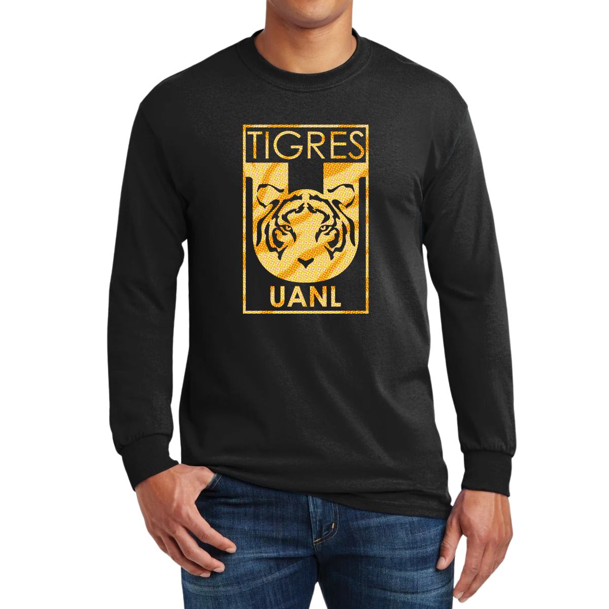 Playera Hombre Tigres UANL Manga Larga  Escudo