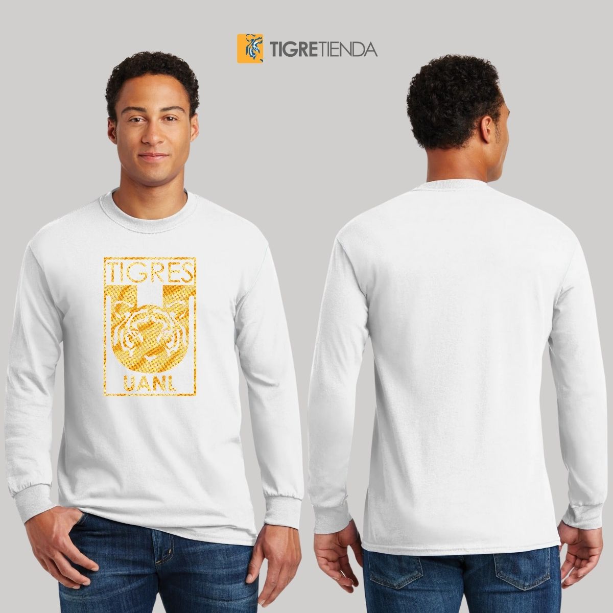 Playera Hombre Tigres UANL Manga Larga  Escudo