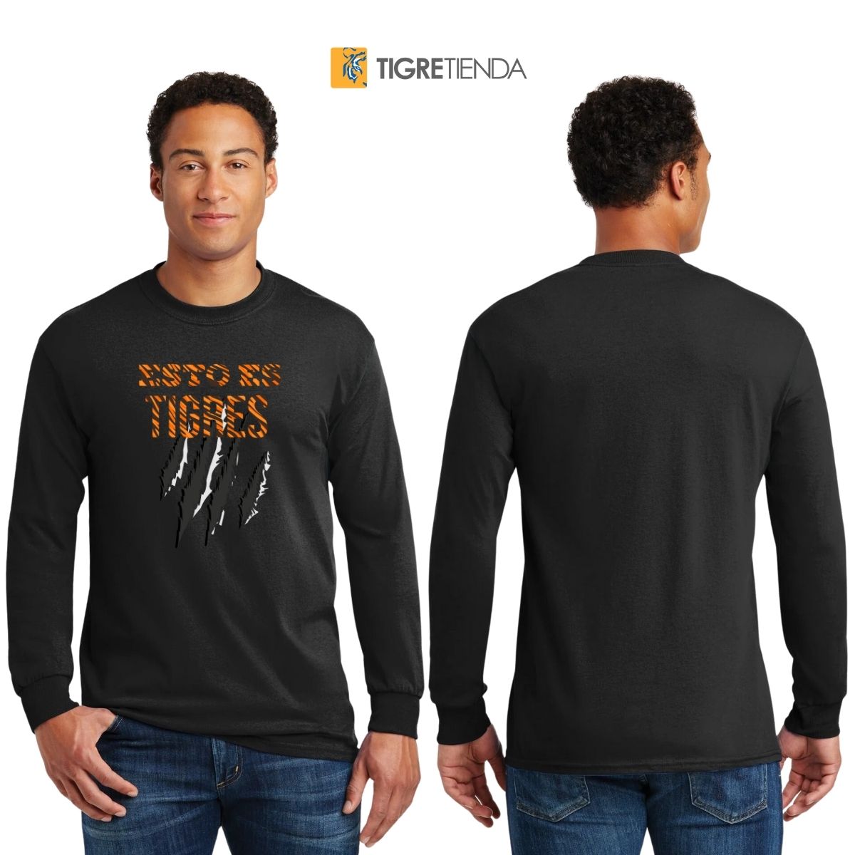 Playera Hombre Tigres UANL Manga Larga Esto es Tigres Zarpazo