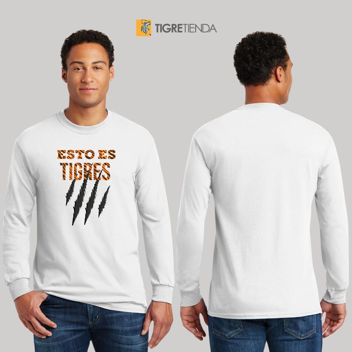 Playera Hombre Tigres UANL Manga Larga Esto es Tigres Zarpazo