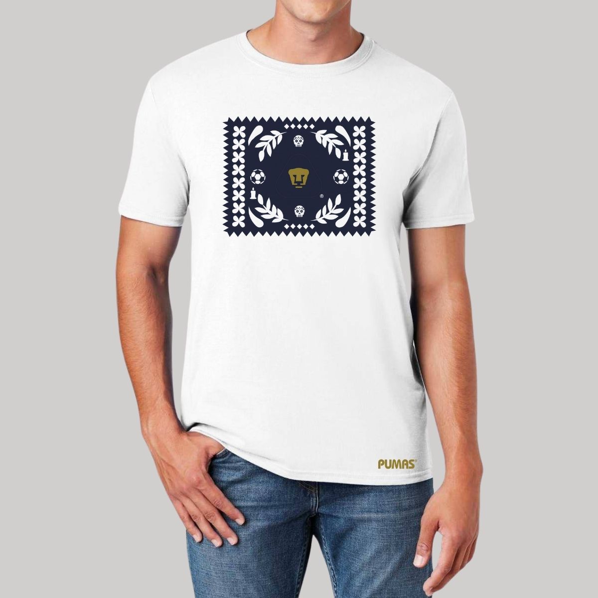 Playera Día de Muertos Hombre Pumas UNAM Papel