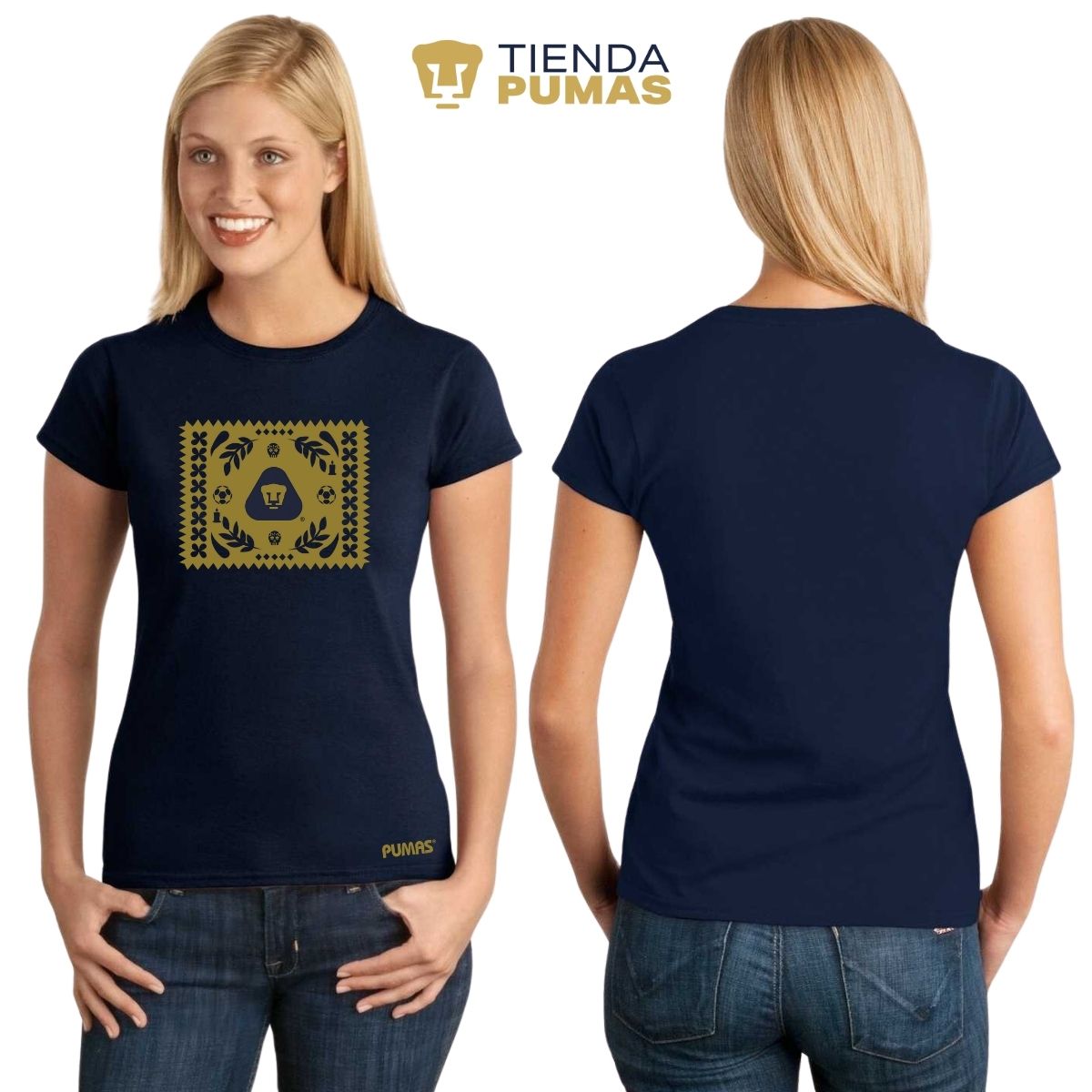 Playera Mujer Pumas UNAM Día de Muertos Papel