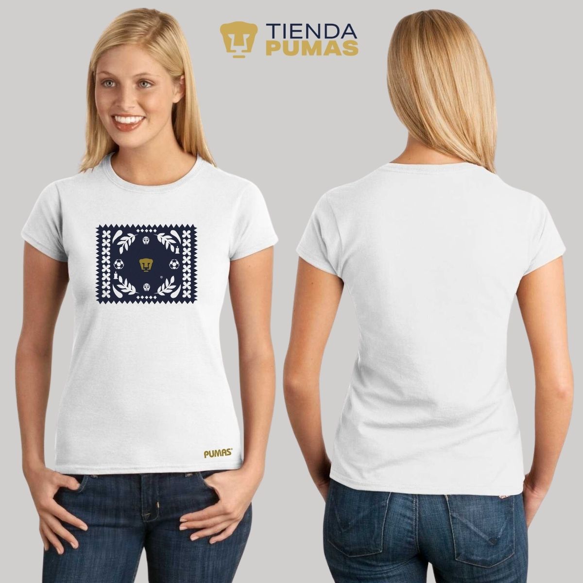 Playera Mujer Pumas UNAM Día de Muertos Papel