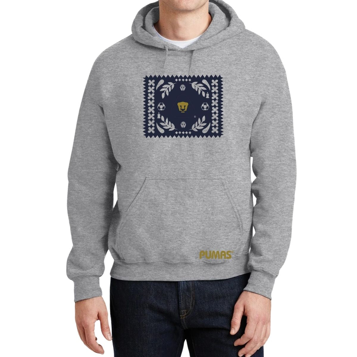 Sudadera Hombre Hoodie Pumas UNAM Día de Muertos Papel