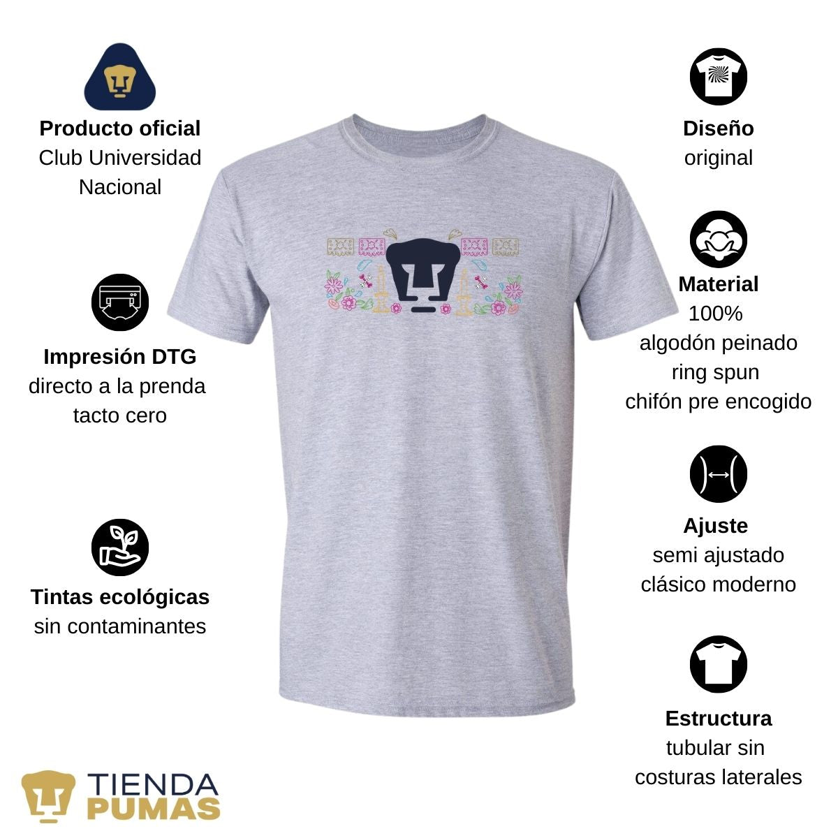 Playera Hombre Pumas UNAM Día de Muertos Altar