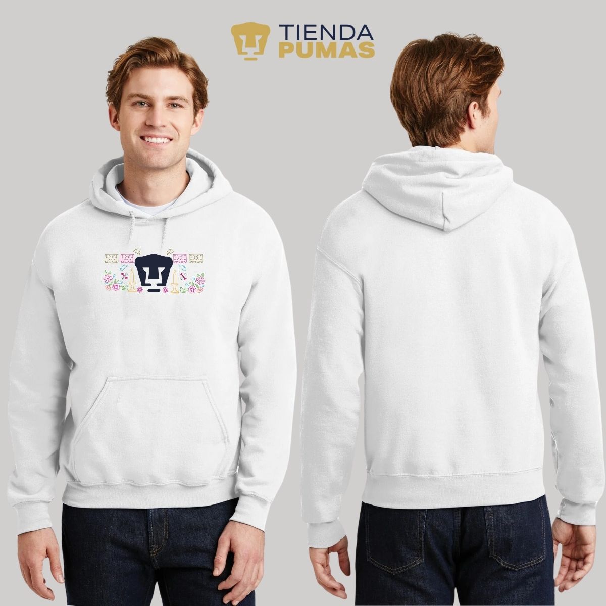 Sudadera Hombre Hoodie Pumas UNAM Día de Muertos Altar