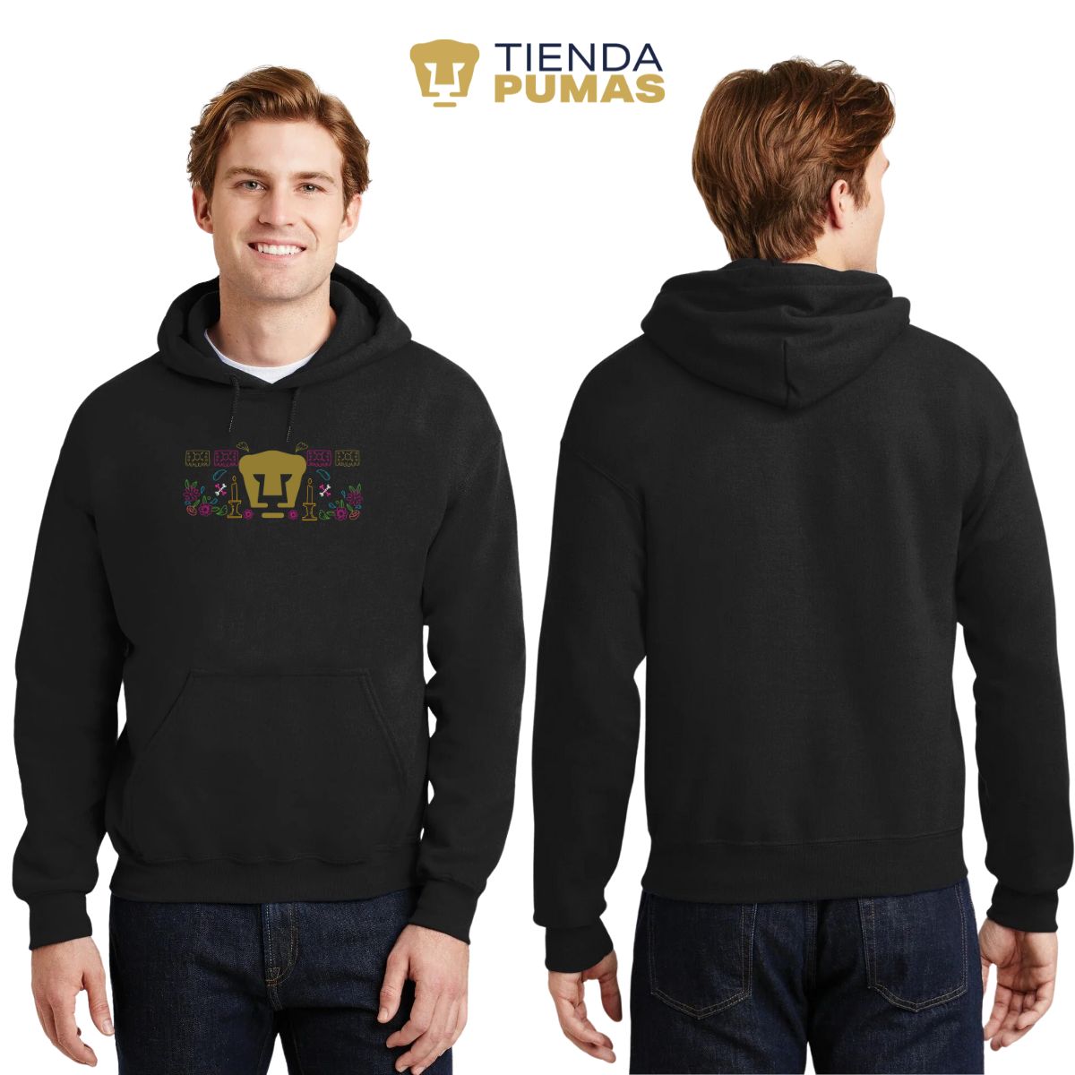 Sudadera Hombre Hoodie Pumas UNAM Día de Muertos Altar